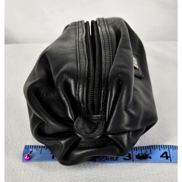 GUCCI VINTAGE ORIGINAL BLACK POCHETTE COSMETIC POUCH MINI HAND BAG (1970-80s) - Picture 8 of 16